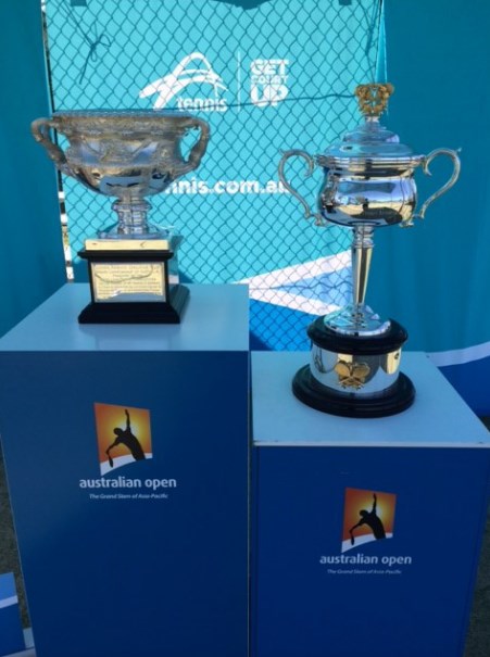 Photo of trophies taken by AO Tennis Blitz extracted from flickr